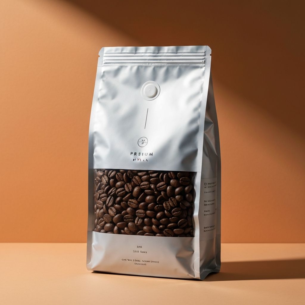 Premium coffee mylar bags with degassing valve